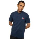 Polo tommy jeans badge bleu