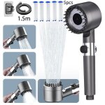 Pommeau de douche avec 5 filtre tuyau de douche 150 cm - haute pression douchette conomique douche salle ...