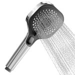 Pommeau de douche cobbe carr 3 modes haute pression conomie deau douche salle de bain - noir / chrom ...