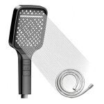 Pommeau de douche haute pression 7 modes pommeau carr avec bouton darrt et flexible antidflagrant ...