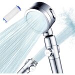 Pommeau de douche haute pression r�glable 3 modes - abs chrom� bouton arr�t �conomie 30%