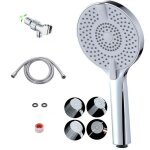 Pommeau de douche haute pression à main 4 modes de pulvérisation avec boule pivotante et flexible en ... Pommeau de douche haute pression à main 4 modes de pulvérisation avec boule pivotante et flexible en ...