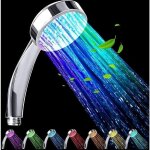 Pommeau de douche - zeaicos - universel - led - effet pluie - 7 jets - chrom�