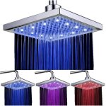 Pommeau de douche led8pouces carre contrôle de la température 3 changement de couleur abs chrome terminé ... Pommeau de douche led8pouces carre contrôle de la température 3 changement de couleur abs chrome terminé ...
