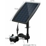 Pompe � eau solaire pour bassin - zor� - sans balais - panneau solaire 9v 25w - d�bit 200l / h - hauteur ...
