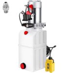 Pompe hydraulique - duoku - 6 pintes - simple effet remorque � benne basculante 12 v cc - groupe hydraulique ...