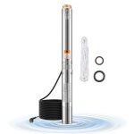 Pompe immerge pour puits profond - vevor - 750 w 230 v - pompe  eau en acier inox - dbit 100 l / min ...