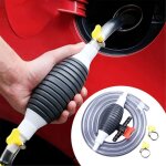 Pompe manuelle siphon pour transfert liquide universelle tuyau 3m pour carburant essence diesel.