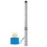 Pompe de puits profond - eberth - 4 pompe  eau immerge - 2200w - diamtre 4 pouces (10cm) - hauteur ...