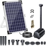 Pompe solaire 18v / 10w 1000l / h eau circulation pour bain doiseaux aquarium jardin