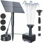 Pompe solaire de fontaine 15w 150lh pompe a eau de fontaine solaire avec panneau solaire avec 4 buses ...