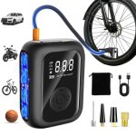 Pompe � v�lo �lectrique 150psi - mini pompe velo portable avec batterie 6000mah gonfleur pneu velo rapide ...