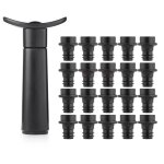 Pompe à vide pour le vin avec 20 bouchons bouchon de bouteille de vin réutilisable pour garder le vin ... Pompe à vide pour le vin avec 20 bouchons bouchon de bouteille de vin réutilisable pour garder le vin ...