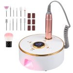 Ponceuse  ongles lectrique professionnelle 13 en 1 avec batterie de 4000 mah et affichage led - lime ...