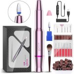 Ponceuse pour ongles professionnelle 12 en 1 25000 tr / min avec pointe en c�ramique couleur rose rose ...