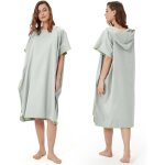 Poncho de bain adultes - aqsacokiya - schage rapide - microfibre - gris