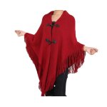 Poncho cape ample chle femme - rouge