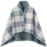 Poncho femmeponcho avec capuche polaire plaid chle polaire cape chaud dhiver avec boutons couverture ...