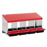 Pondoir a poule 3 compartiments acier galvanise montage mural pp acier galvanise noir rouge