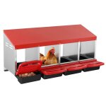 Pondoir  poules - vevor - 1060x525x475 mm - 4 compartiments - avec plate - forme de repos - pour diffrentes ...