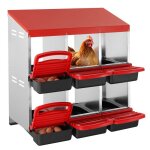 Pondoir  poules - vevor - 796x525x790 mm - 6 compartiments - avec plate - forme de repos - pour diffrentes ...