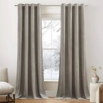 Rideaux occultants - pony dance - gris brun - 240 x 132 cm - 2 pi�ces - velours isolant