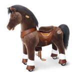 Ponycycle mod�le y poney chocolat � chevaucher 4 - 7 ans cheval m�canique en peluche avec roues frein ...