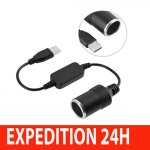 Adaptateur dalimentation - zisonix - usb vers 12v - noir - universel - 8w