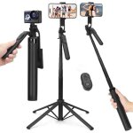 Portable pied appareil photo trepied smartphone 180 cm support telephone trepied video voyage avec iphone ...