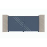 Portail aluminium battant c03 gris 7016 - largeur entre piliers 3060mm - hauteur 1800mm