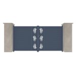 Portail aluminium battant c08 gris 7016 - largeur entre piliers 3060mm - hauteur 1800mm
