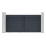 Portail coulissant - casanoov - carpatia - 3. 5m h. 178cm - gris anthracite - aluminium