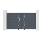 Lot portail coulissant et motorisation - casanoov - life - 3m h. 178cm - gris anthracite - aluminium ...