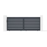 Lot portail coulissant et portillon - casanoov - vogel - 4m h. 163cm / portillon 1m h. 163cm - gris - ...