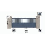 Portail aluminium coulissant semi - ajour� c01 gris 7016 - largeur entre piliers 3530mm - hauteur 1600mm ...