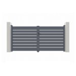 Portail battant - casanoov - vogel - 3m h. 161cm - gris - aluminium Portail battant - casanoov - vogel - 3m h. 161cm - gris - aluminium