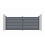 Lot portail battant et portillon - casanoov - vogel - 4m h. 161cm / portillon 1m h. 161cm - gris - aluminium ...