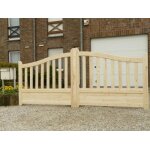 Portail battant en bois - l. 300 x h. 110 / 130 m - solid