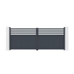 Portail battant - casanoov - nevis - 4m h. 161cm - gris anthracite - aluminium