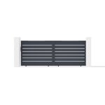 Portail coulissant - casanoov - vogel - 4m h. 145cm - gris - aluminium