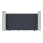 Portail coulissant - casanoov - carpatia - 3m h. 163cm - gris anthracite - aluminium