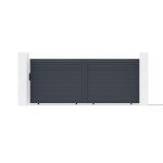 Portail coulissant - casanoov - carpatia - 4m h. 163cm - gris anthracite - aluminium