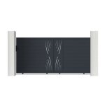 Portail coulissant - casanoov - veleta - 3m h. 163cm - gris anthracite - aluminium