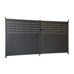 Portail de jardin acier galvanis 2 portes avec serrure et poigne axis