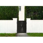 Lot portillon et poteaux - casanoov - nali veleta - 1m h. 120cm - noir mat - acier / 2 poteaux dario ...