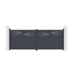 Portail battant - casanoov - halti - 4m h. 142cm - aluminium - gris anthracite Portail battant - casanoov - halti - 4m h. 142cm - aluminium - gris anthracite
