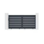 Portail coulissant - casanoov - vogel - 3m h. 145cm - gris - aluminium