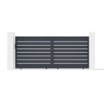 Portail coulissant - casanoov - vogel - 4m h. 163cm - gris - aluminium