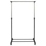 Vicky - portant simple rglable  roulettes noir et chrome