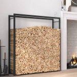 Portant de bois de chauffage - porte b�ches pour bois noir mat 110x28x116 cm acier